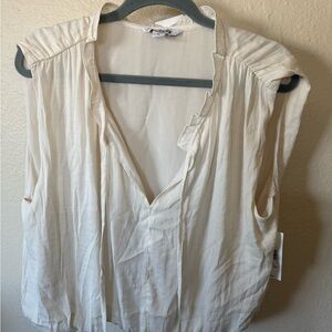 Women's Cream Sleeveless Top